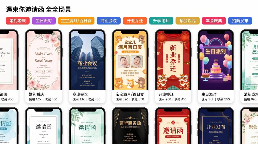 升学聚会电子请帖保姆级教程！全场景适配轻松搞定